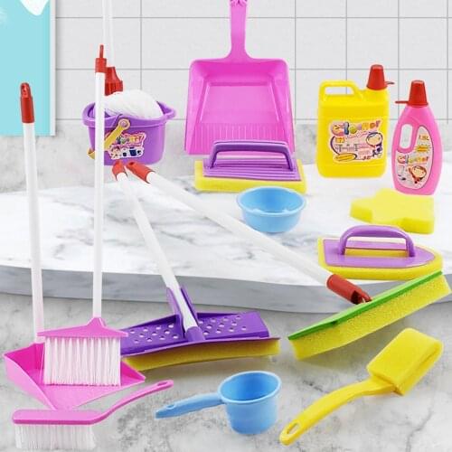 16Pcs Children Simulation Mini Play House Cleaning Sanitation Toy Puzzle Children Toys Birthday Christmas New Year Gift