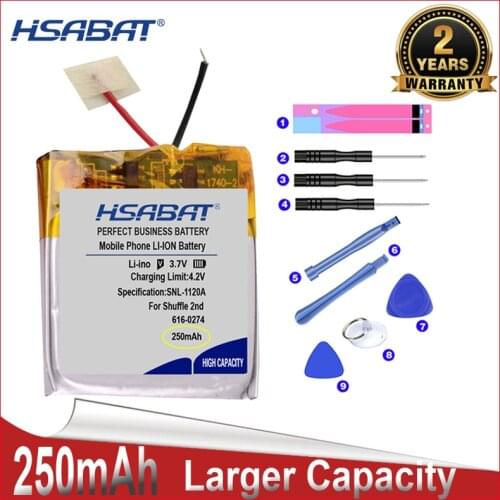 HSABAT 0 Cycle 250mAh 616-0274 Battery for iPOD Shuffle 2nd Generation 2 Shuffle2 G2 G3 3 616-0278 Replacement Accumulator