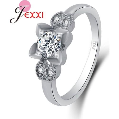 Big Sale New Arrival Great Shinning Round Cubic Zirconia Simple Beautiful Rhinestone Cheap 100% 925 Sterling Silver Rings