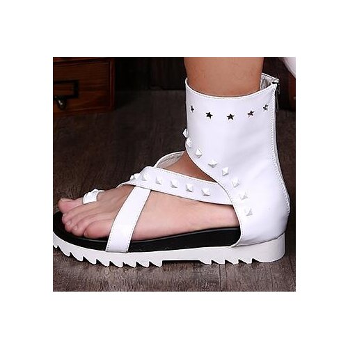 Summer breathable fashion high top male sandals youth trend personality white rivet han version of male cool boots