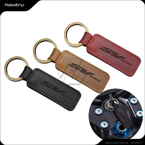 Motorcycle Cowhide Keychain Key Ring Case for Suzuki SV650 SV 650 SV650X SV650S Key