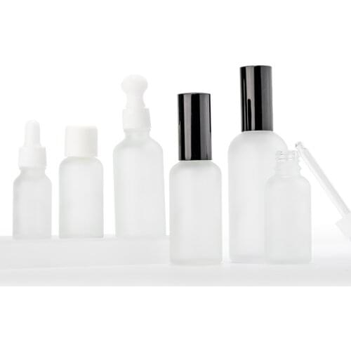 5-100ml Empty Dropper Bottle frost Essential Oil Transparent Glass Aromatherapy Liquid Brown Drop For Massage Bottles Refillable