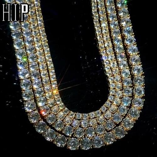 Hip Hop 1 Row Tennis Chain AAA CZ Stone 5MM Wide Bling Iced Out 4 Prong Cubic Zircon Necklace Bracelet For Men Jewelry