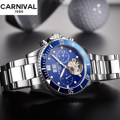 Men Top Luxury Brand Carnival Watch Tourbillon Mechanical Luminous Watches Sports Automatic Watches Waterproof Men Watch Relogio