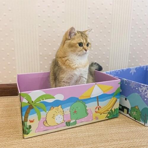 Cat House Kitten House Shaped Nest Corrugated Cardboard Bed Cat Tickler