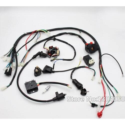 GY6 125cc 150cc COMPLETE ELECTRICS 6 coil Stator Wire Harness Loom Magneto Coil CDI Rectifier Solenoid Spark Plug New