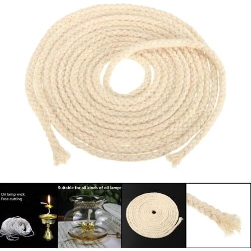 3m Cotton Alcohol Lamp Wick Burner 6 mm Thick Cotton Thread Coffee Pot Oil Lamp Wick Core DIY Material Dedicated For Teaching