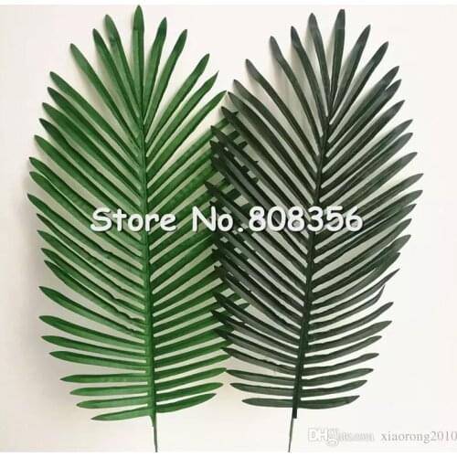 10p Artificial Leaves Simulation Plants Fake Palm Tree Leaf Greenery Green/White/Golden/Silver Colors for Floral Arrangement Acc