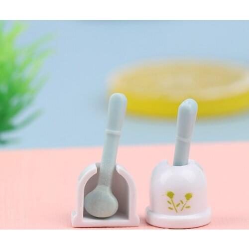 1Set 1:12 Dollhouse Miniature Bathroom Toilet Brush Model Doll House Accessories