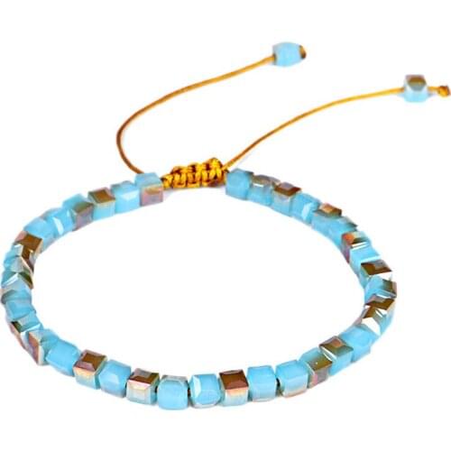 New Fashion Style Woman Bracelet Wristband Glass Crystal Bracelets Handmade Wristlet Trinket Beaded Bohemia Jewelry Gifts