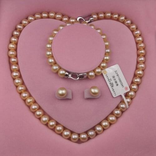 Sinya Natural Pearls Strand necklace bracelet earring in Set via 925 sterling silver clasp can DIY wear for Mum women lover