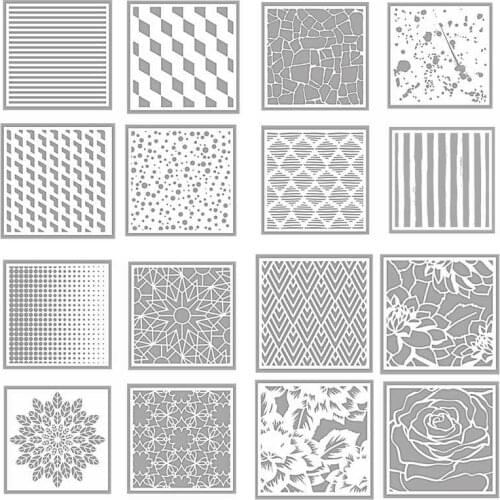 Irregular Figure Flowers Dots Horizontal Line Plastic Stencil DIY Scrapbook Crafts Card Album Make New Drawing Sheet 10