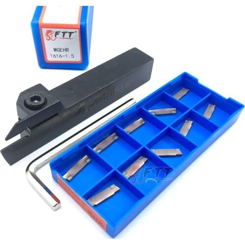 1PC MGEHR1616-1.5 External Grooving Tool Holder Parting Plate 16MM +10PCS 1.5MM MGMN150 G YC1125 High quality Carbide Inserts