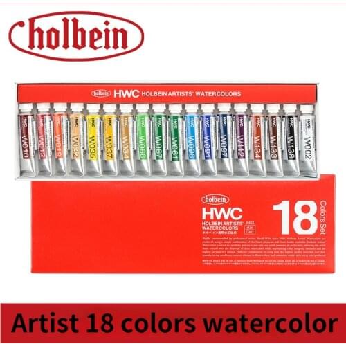 18 Colors Holbein Artist Professional Watercolor Pigment Set for Drawing Sketching Painting Art Supplies for Student and Adults