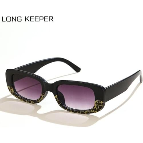 New Small Rectangle Sunglasses Women Men Trendy Vintage Brand Designer Hip Hop Square Black Sun Glasses UV400 Retro Oculos