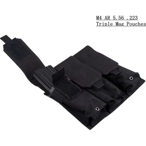 Tactical Molle Triple Magazine Pouch for M4 M16 5.56 .223 AK AR15 Airsoft Pistol Rifle Mag Pouch Case Hunting Accessories