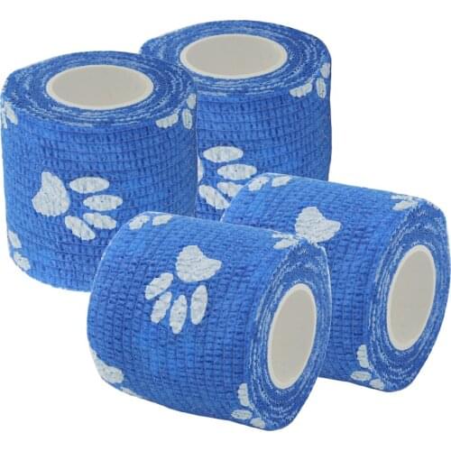 Vet Wraps – 4 Pieces - Adhesive Gauze Rolls, Cohesive Bandage, Adhesive Bandage Wrap for Animals