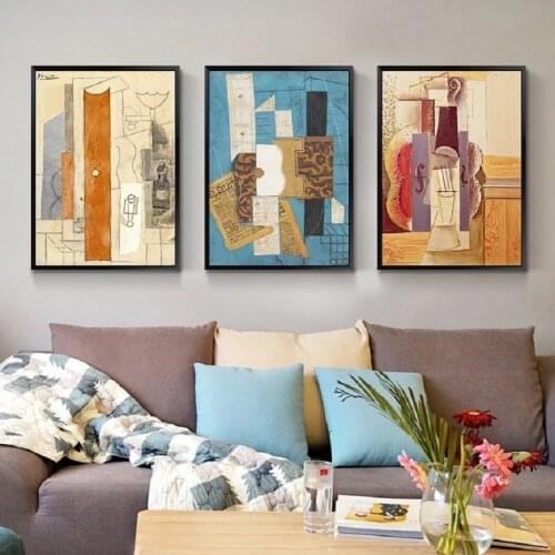 Vintage Abstract Europe Oil Print Canvas Painting Sofa Decor Wall Art POP Pictures for Living Room Gallery Home Decor