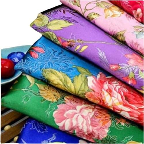 Costume hanfu ceremonized stage clothes tapestry jacquard cloth senior clothes woven damask fabric - peony Width 1.5M