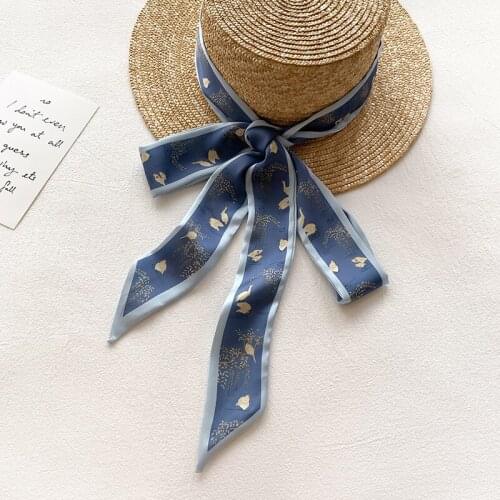 Women Summer Silk Scarf Print Female Foulard Hijab Scarfs 2021 Lady Beach Cover-ups Scarves Wraps Neck Headband Shawl Fashion