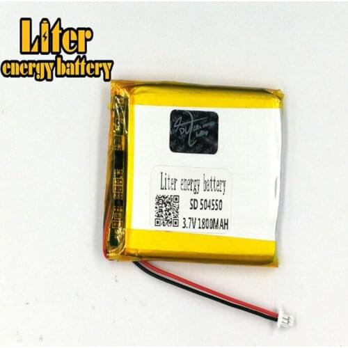 1.0MM 2pin connector 3.7 V 504550 1800mah Rechargeable lipo battery solar li ion polymer lithium battery MP3 MP4 MP5 small toys