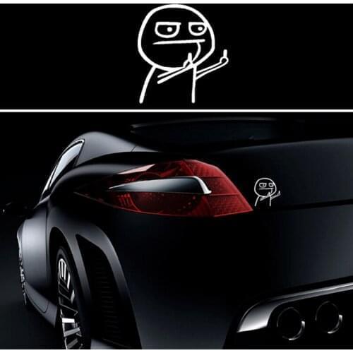 1pc 150 x 137 mm Funny Middle Finger Car Sticker Cartoon Reflective Vinyl Motorcycle Decal