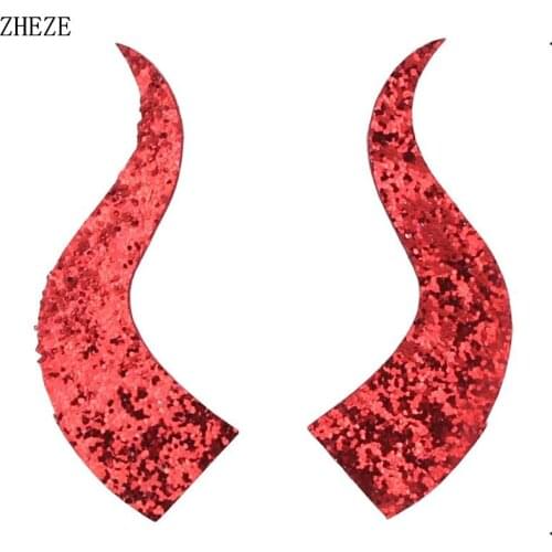 10Pairs/Lot Devil Horn DIY Kids Hair Accessories 2021 New Halloween Glitter Children Headwear Party Cosplay Hairband