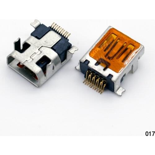 1x Female Mini USB Type B 10 Pin SMT SMD DIP Mount Jack Connector
