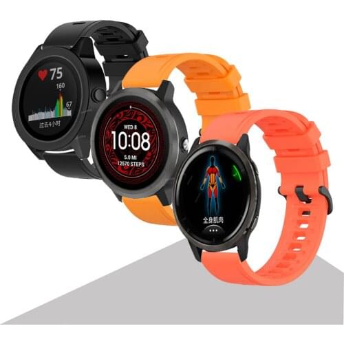 20mm 22mm WatchBands strap for Garmin Vivoactive 4 3 Music Forerunner 245 silicone Smart watchband For Garmin Venu SQ 2 Bracelet