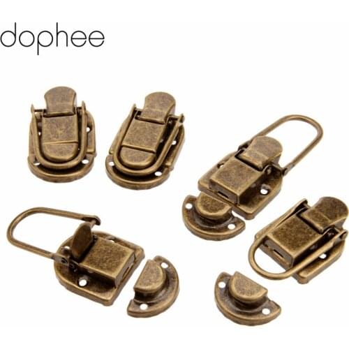 5pcs 60x34mm Hasps Antique Brass Drawer Latches Iron Latch Decorative Jewelry Gift Wine Wooden Box Suitcase Case Hasp Latch Hook