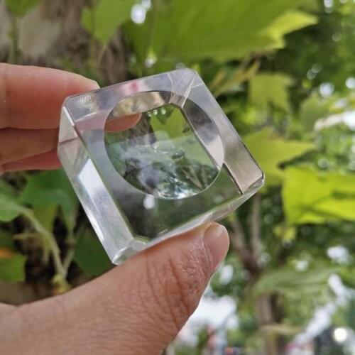 5pcs Glass Crystal Ball holder clear glass Display Stand Base For Crystal Sphere