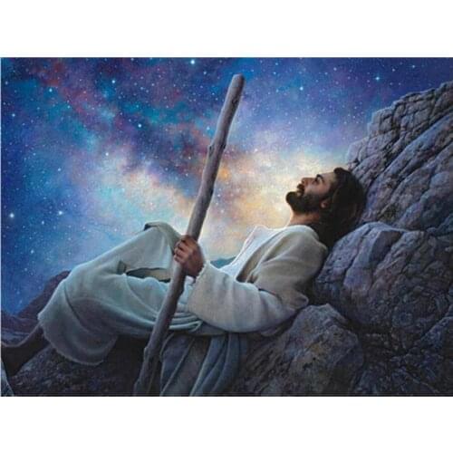 Diamond Painting Jesus Handicraft Night Sky Full Square/round Diamond Embroidery Mosaic Religion Decor for Home Wall Art Gift