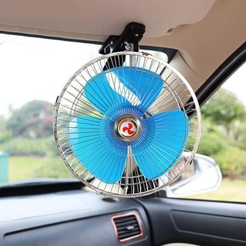 New 12V/24V 8"/10" Car Fan Cooling Airflow Clip-on Fans Cooler Home Noise Air Truck Low Adjustable For Auto All-Round Elect