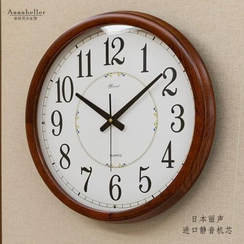Large Wall Clock Modern Design Solid Wood Living Room Bedroom Home Decor Quartz Clocks Wall Watch Digital Wall Clocks Brief