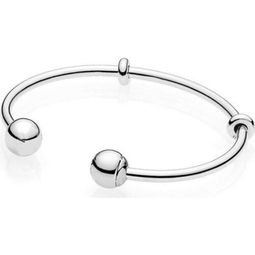 100% 925 Sterling Silver Moments Open Bangle Women Fashion Jewelry Gift Cuff Bracelets & Bangles Wholesale