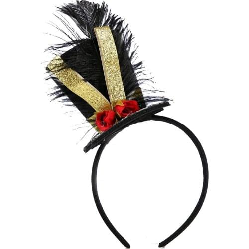 Childrens performance feather hat headdress Christmas hairband soldier hat hairband