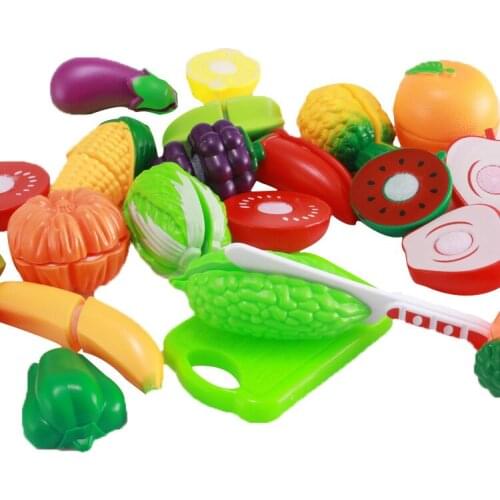 Baby Vegetable Cut Toys Cutting Pizza Fruits Pretend Play Kitchen Food Plastic Simulation Cooking Hamburger Fries Kitchen Games