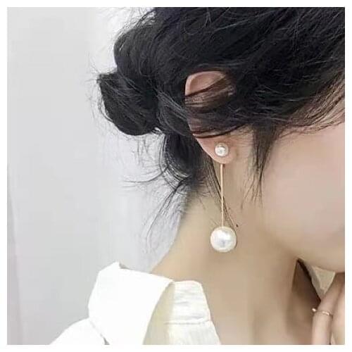 Trend Simulation Pearl Long Earrings Female Moon Star Flower Rhinestone Wedding Pendant Earrings Fashion Korean Jewelry Earrings