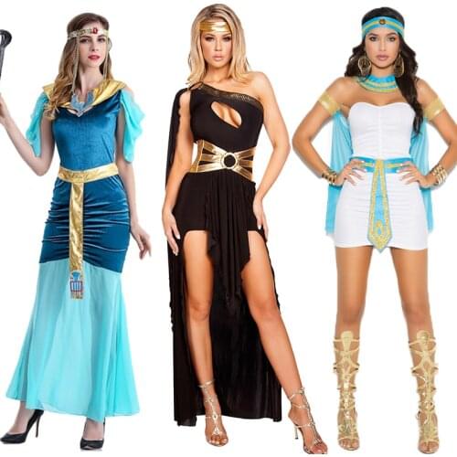 Summer Ancient Greek Athena Goddess Costume Halloween Party Stage Performance Women Dress Sets Sexy Roman Princess Dress C45K115