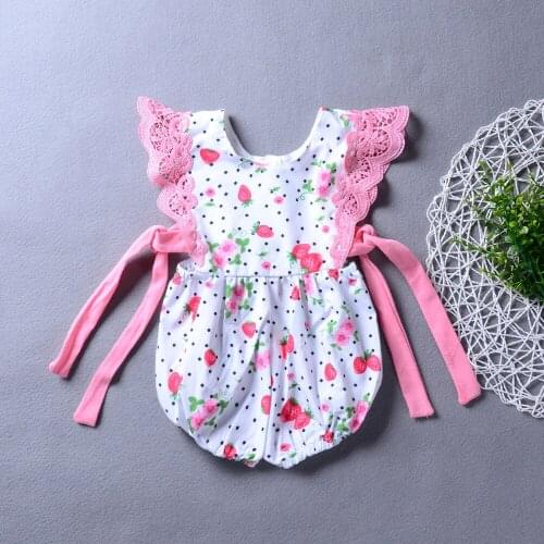 Europe and the United States summer girls round collar bind printed small pure and fresh and childrens clothing tide in infants