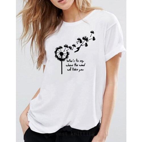 Fashion Dandelion Funny T Shirt Women Harajuku Tshirt Women Short Sleeve Black Lives Matter Shirt Casual Tee Shirt Femme T-shirt