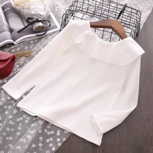 2019 Autumn High Quality Fashionable Girl Sweatshirt Solid Long Sleeve Clothes Casual Childrens Sweatshirt