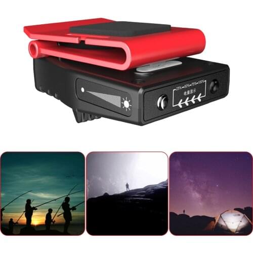 COB LED Clip-on Headlamp Adjustment Rechargeable Sensor Cap Hat Lamp Waterproof Headlight Torch Light Built-in Battery