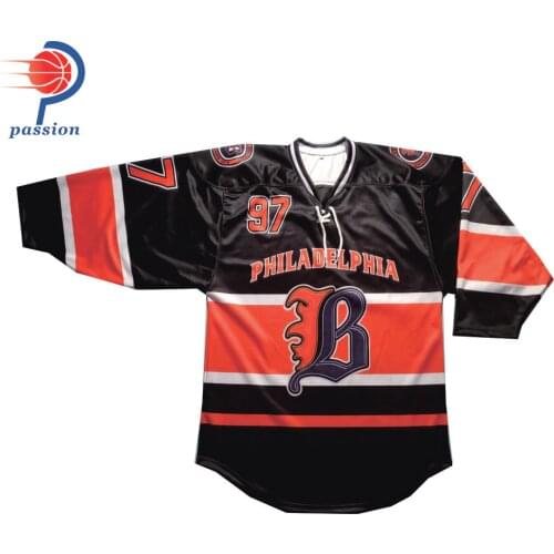 Sublimation Customized 100% Polyester For US Team Ice Hockey Jersey