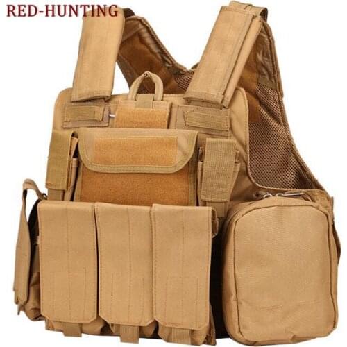 Men Training Heavy Duty Camouflage Hunting Tactical Vest CS Equipment Military Combat Vest With Molle System Shooting Hunting