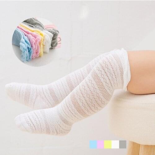 Soft Cotton Girls Boys Sock Cartoon Kids Socks Newborn Baby Long Socks Summer thin cotton children socks Toddler Leg Warmers