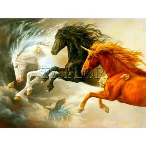 Cuadros full square embroidery Cross stitch dirll drawing mosaic 5d diamond painting kit set complet landscape horse unicorn art