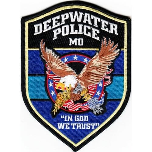Custom embroidery Patch MISSOURI DEEPWATER POLICE DEPARTMENT iron on patch badge can be customizd with your logo design no MOQ