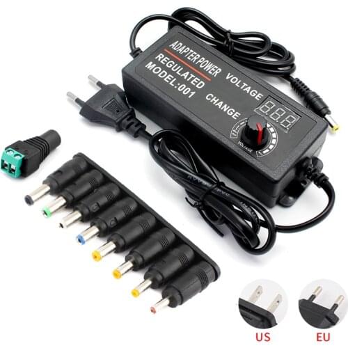 Switching Power Supply Adjustable AC 220V 110V TO DC 3V 5V 9V 12V 24V 36V 1A 2A 3A LED Adapter With 8 Connect Plug DC Female