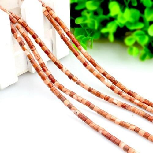 Natural stone red malachite cylindrical loose beads 4x4mm semi-precious stones small beads Beads made necklace DIY bracelet 39cm